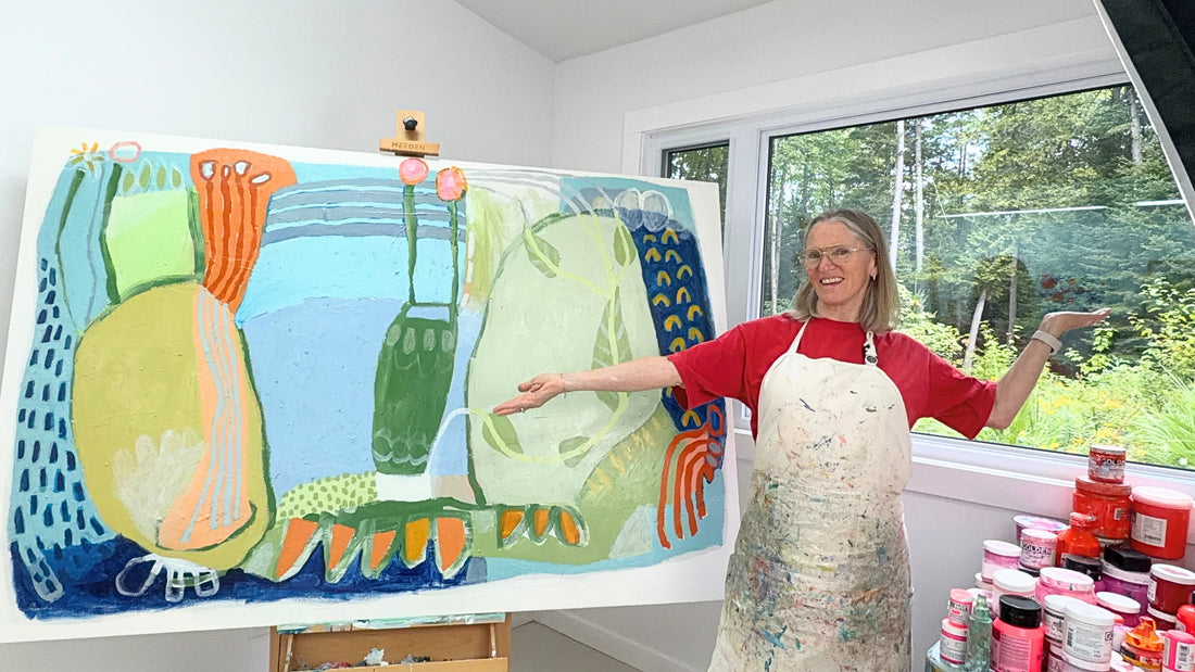 The middle stages of the painting process