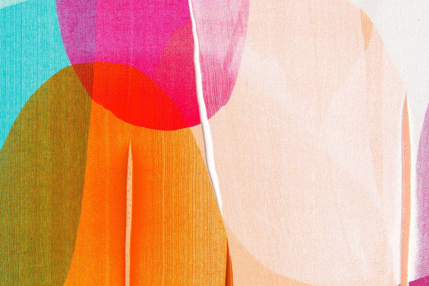 Detail shot of original abstract painting, Deliberately Divine, by Canadian fine artist, Claire Desjardins.