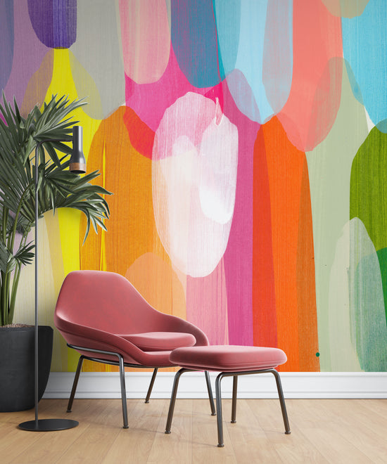 Colourful wallpaper by abstract artist Claire Desjardins.