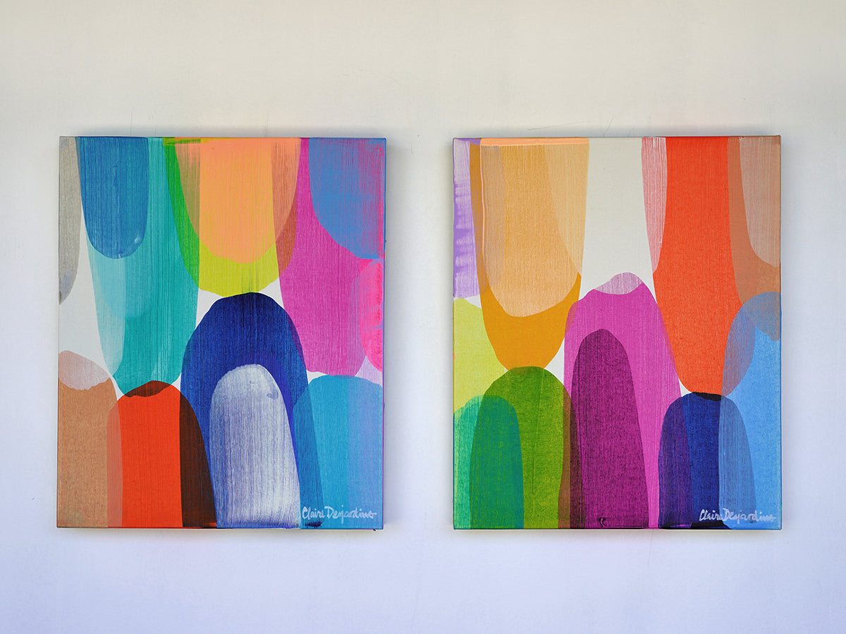 Sa-weet 01 and Sa-weet 02 from the MODERN collection by Canadian abstract painter, Claire Desjardins