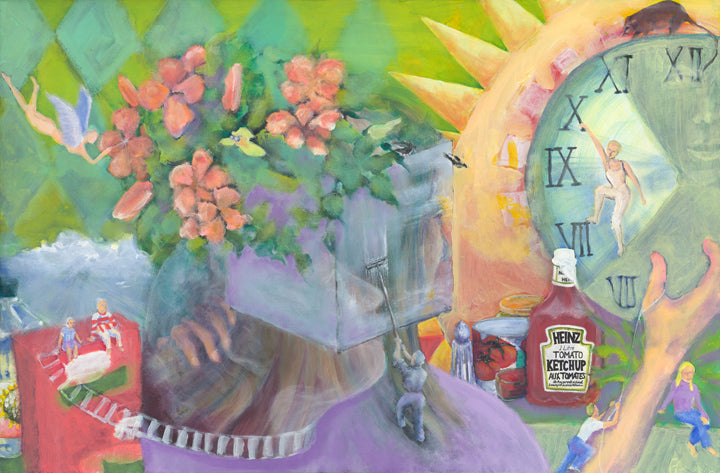 Abstract figurative painting by artist Claire Desjardins: My Dreams.