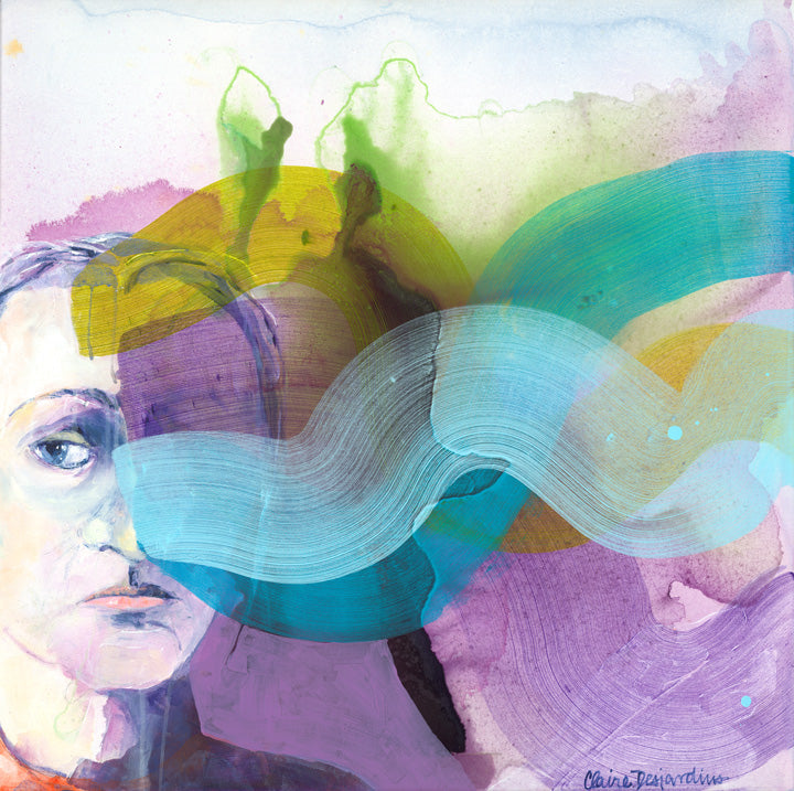 Abstract self-portrait by artist Claire Desjardins: In a Mood.
