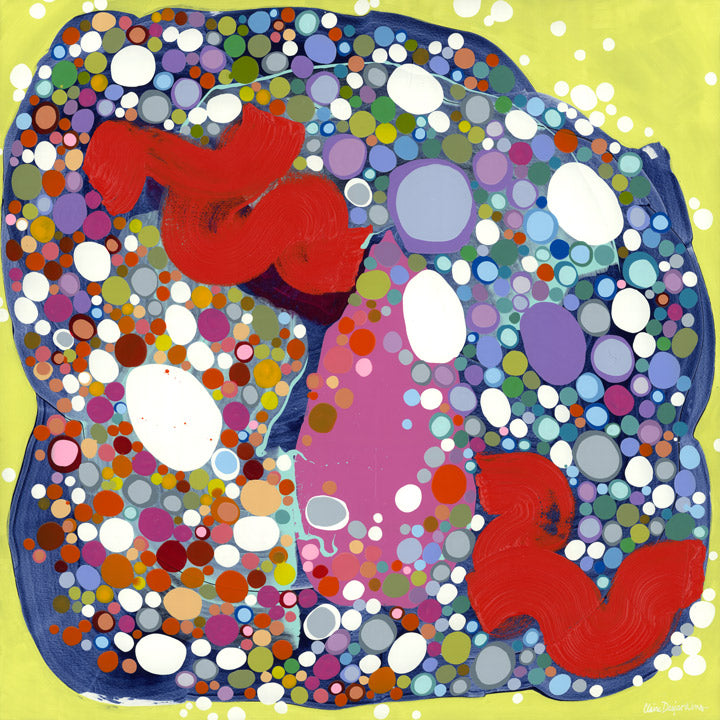 Abstract painting, Left Brain, Right Brain, by artist Claire Desjardins.